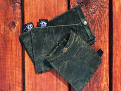 Set of Two Small Handmade Waxed Canvas Ditty Bags for Bushcraft Camping Outdoors (Various Colors) - Colorado Bushcraft