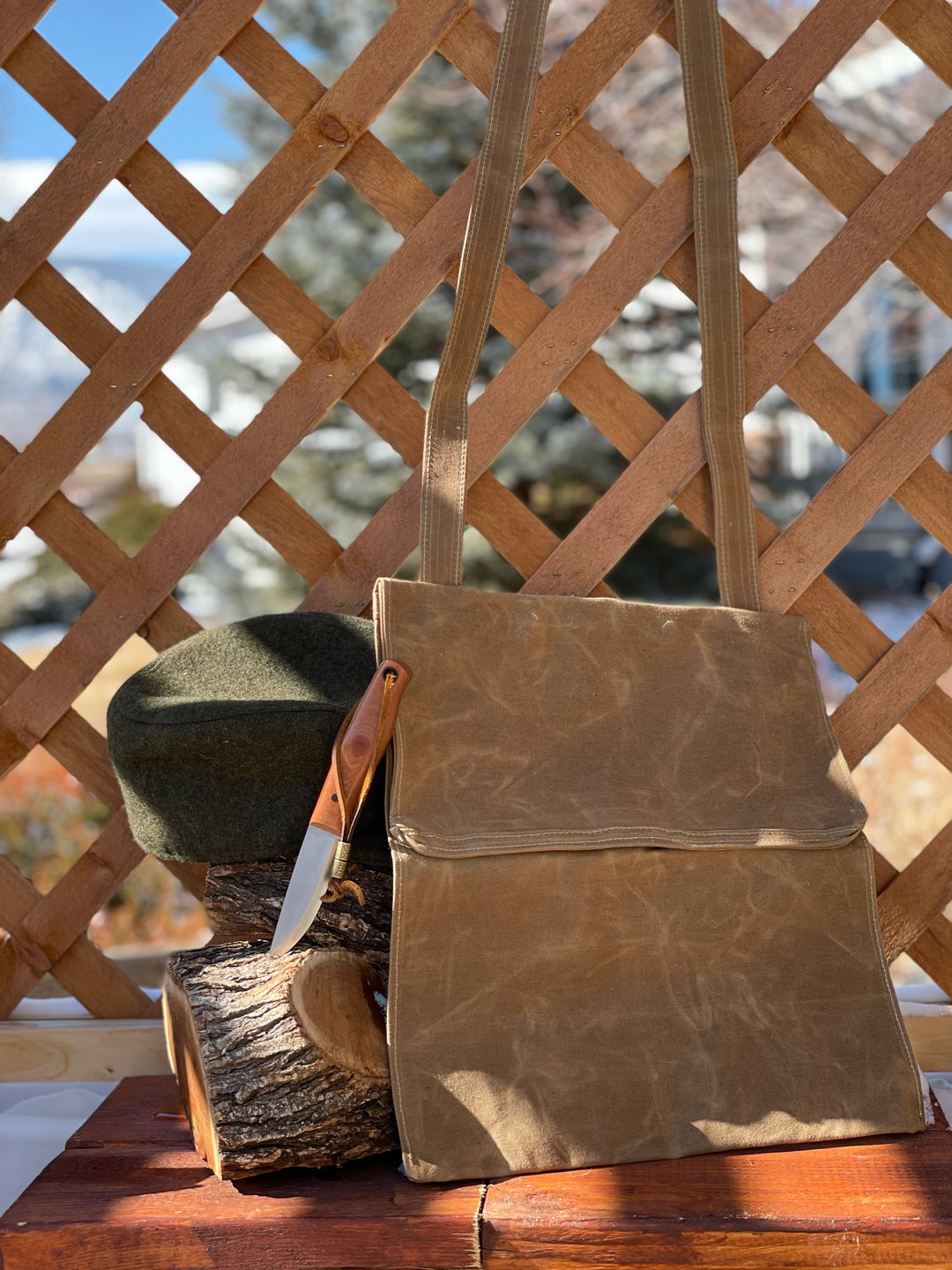 French / Indian War Waxed Canvas Haversack Bag Foraging Hiking possibles Pilgrimage