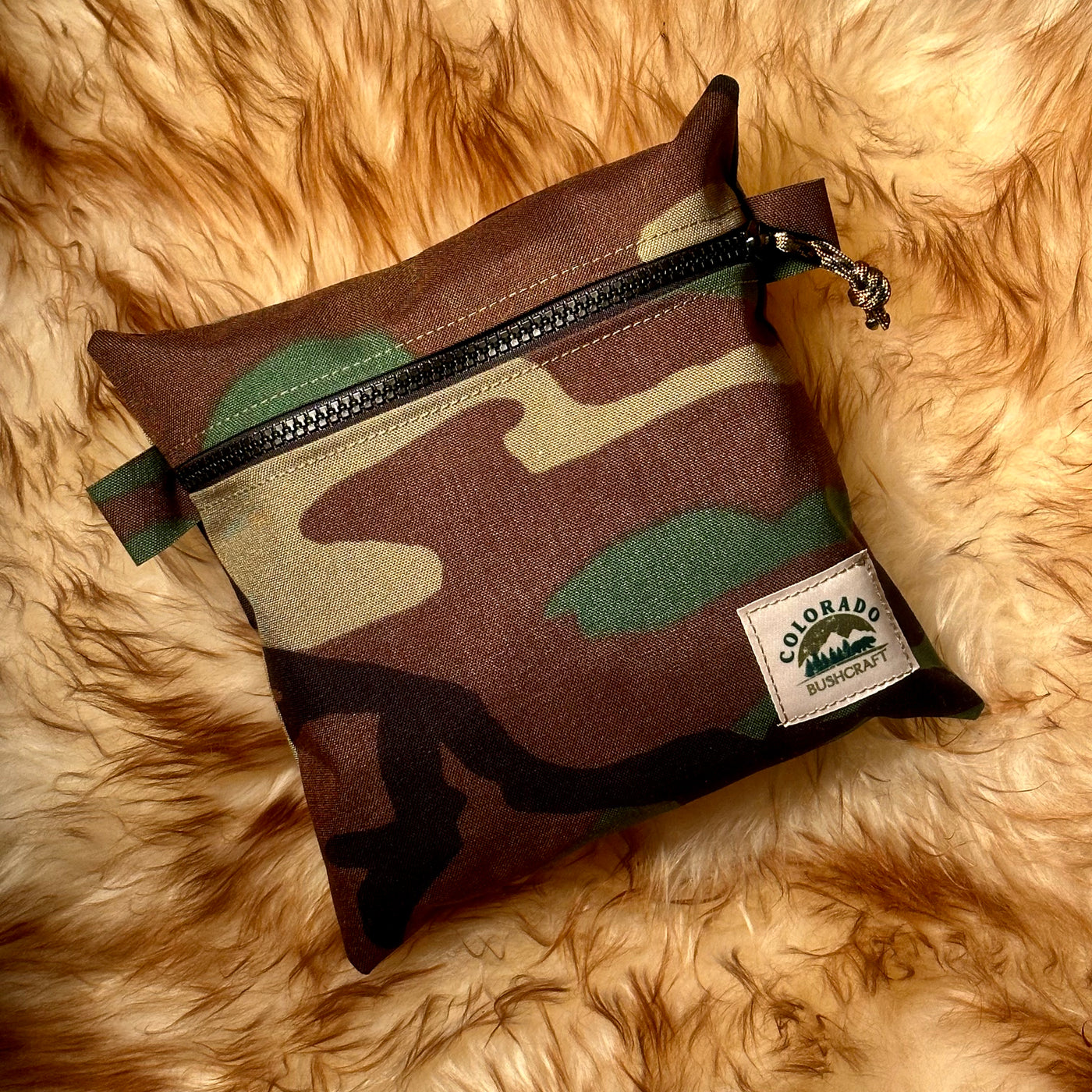 USA Made Cordura 1000D Woodland Camo Medium Traditional EDC Pouch Bushcraft Survival Camping Possibles Dopp Grooming