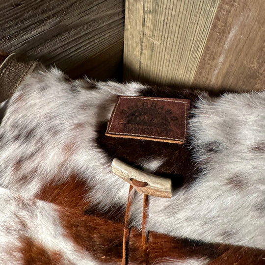 Handmade Hair-On Cowhide Bushcraft Mail Pouch Haversack Bag Foraging Hiking