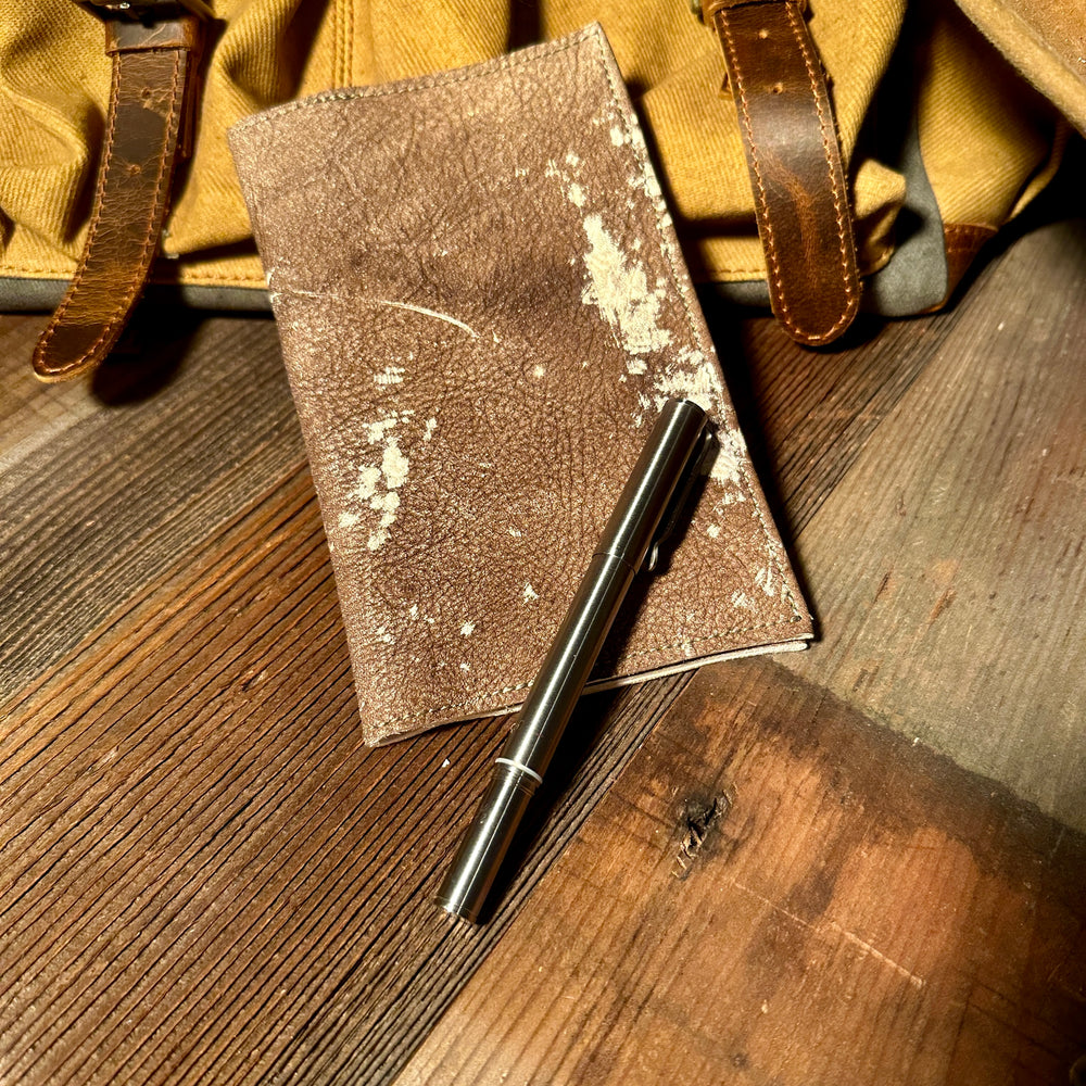 Handmade Bushcraft Field Note Rustic Cowhide Notebook Diary (Includes Notebook)