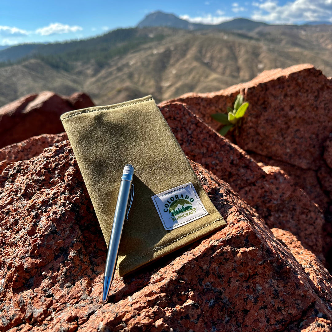 Handmade Bushcraft Field Note Waxed Canvas Notebook Diary (Various Colors)