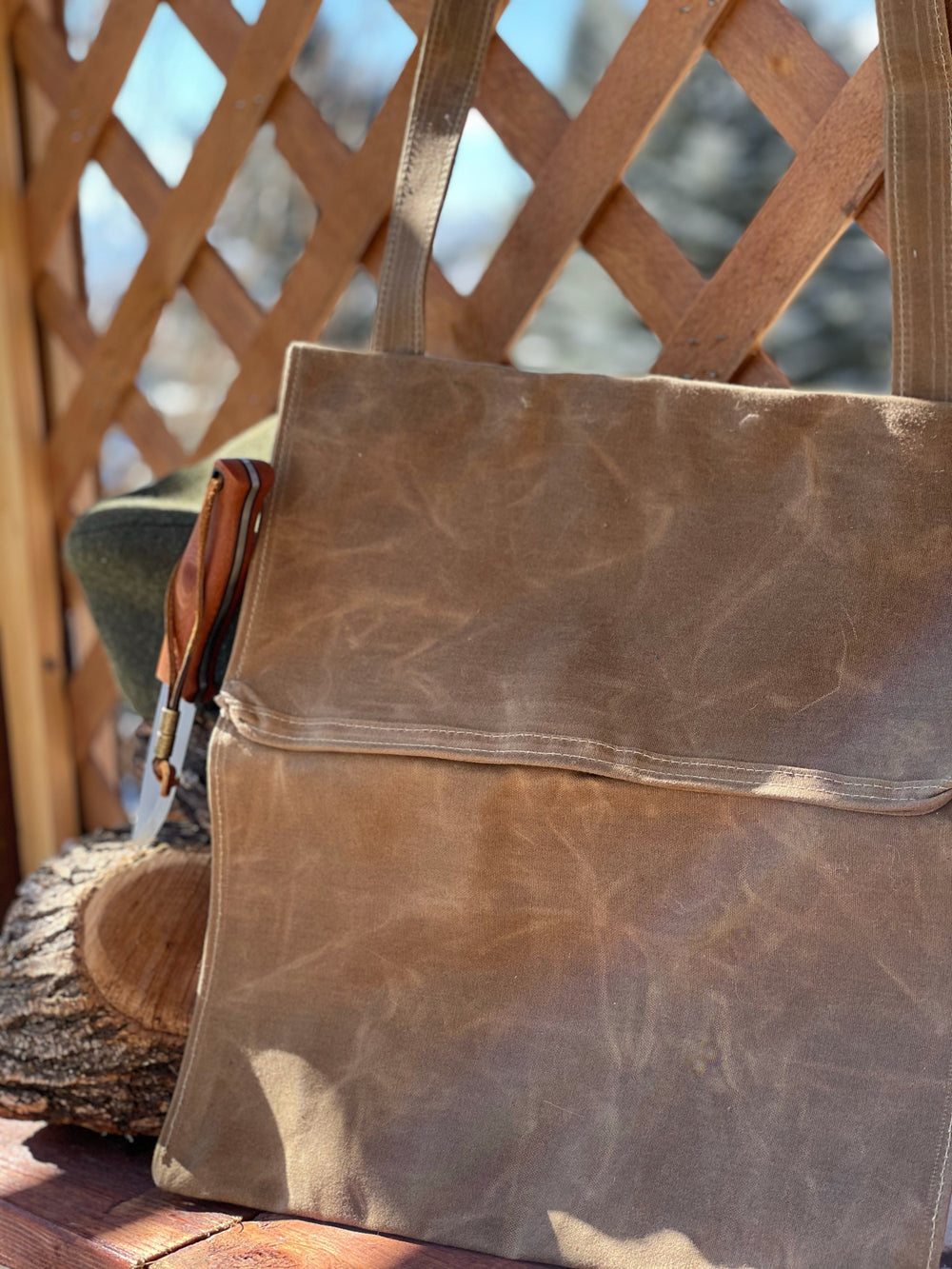 French / Indian War Waxed Canvas Haversack Bag Foraging Hiking possibles Pilgrimage