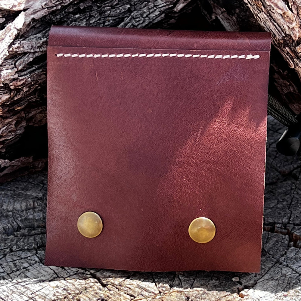 Bushcraft Foraging Pouch Gathering Bag Dump Sack Folding Pocket Kangaroo Leather (olive)