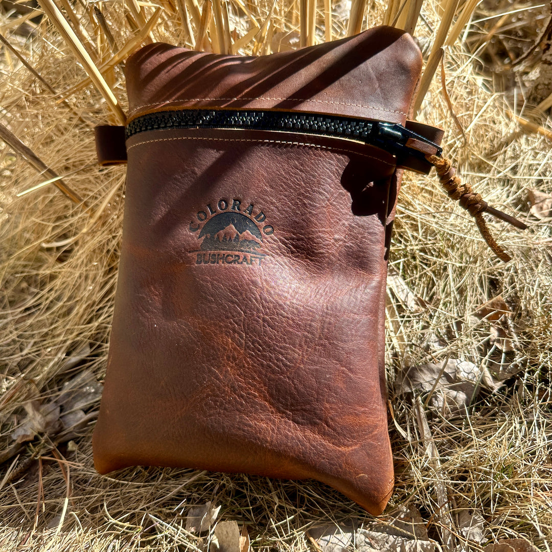 Kodiak Leather Traditional Large EDC Pouch Bushcraft Survival Camping Possibles Dopp Grooming - Optional Strap Included