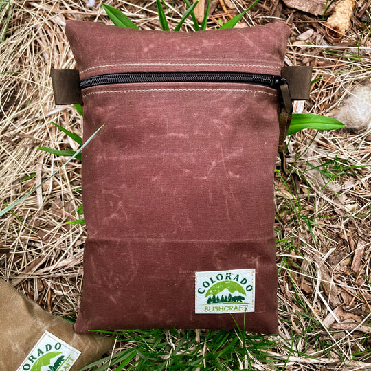 Handmade Large Waxed Canvas Traditional EDC Pouch Bushcraft Survival Camping Possibles Dopp Grooming (Various Colors)