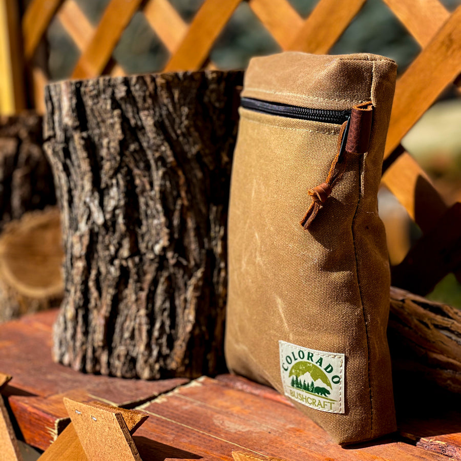 Handmade Medium Waxed Canvas Traditional EDC Pouch Bushcraft Survival