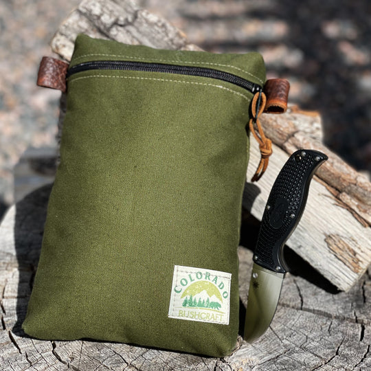 Handmade Medium Waxed Canvas Traditional EDC Pouch Bushcraft Survival Camping Possibles Dopp Grooming (Various Colors)