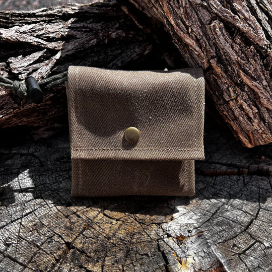 Handmade Bushcraft Foraging Pouch Gathering Bag Dump Sack Extra Pocket Waxed Canvas (Ranger Tan)