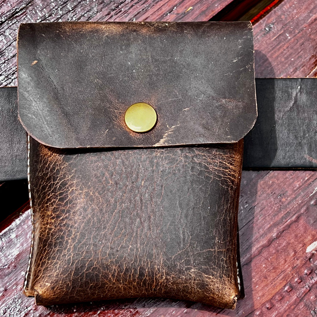Bushcraft Utility Tin Leather Belt Pouch