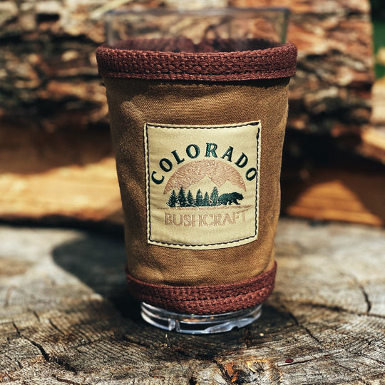 Bushcraft Waxed Canvas Pint Glass Cosy Cooler Coozie Cozy Insulated (Various Colors) - Colorado Bushcraft