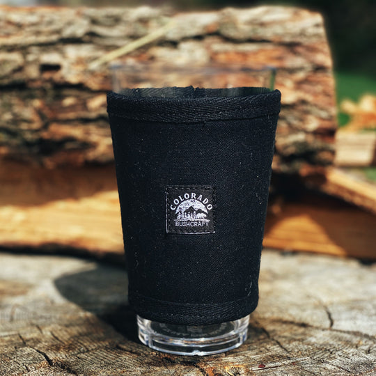 Bushcraft Waxed Canvas Pint Glass Cosy Cooler Coozie Cozy Insulated (Various Colors) - Colorado Bushcraft