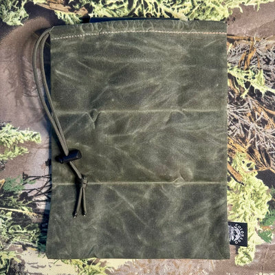 Bushcraft Foraging Pouch Gathering Bag Dump Sack Folding Pocket Leather (Navy / olive)