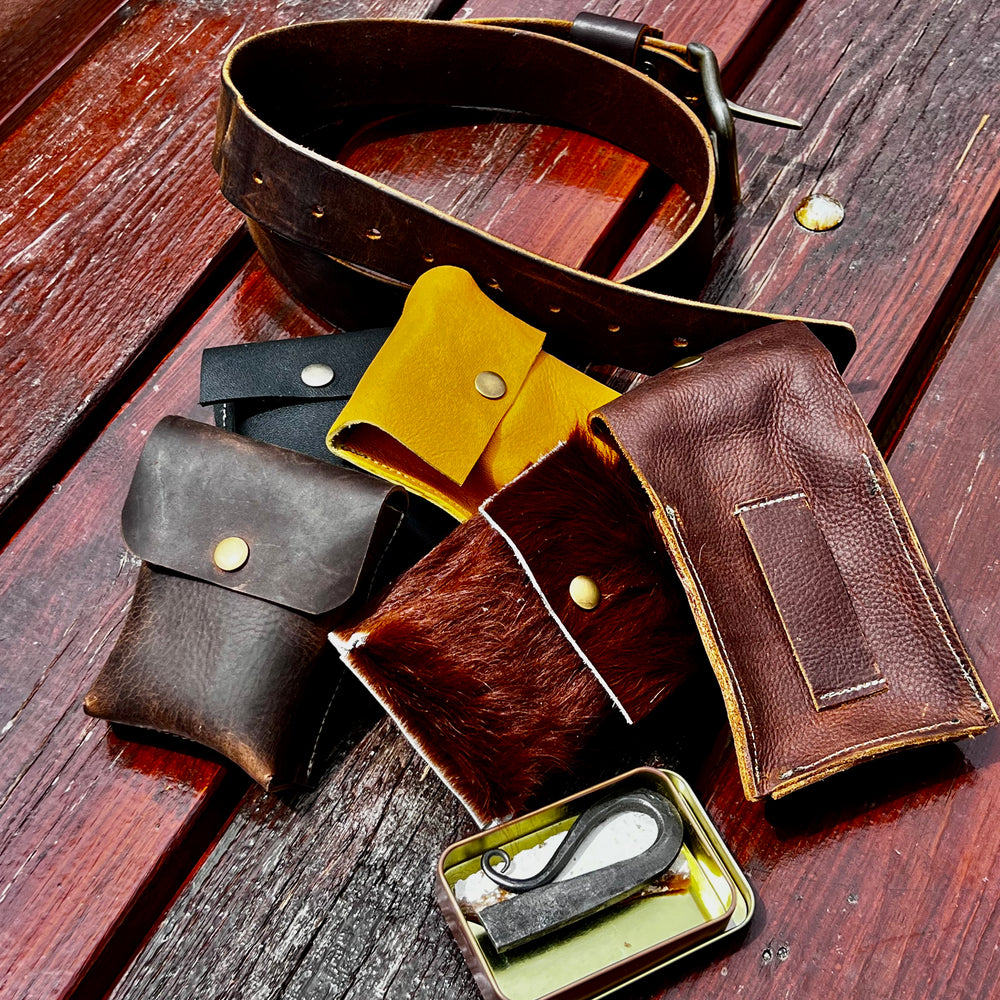 Bushcraft Utility Tin Leather Belt Pouch
