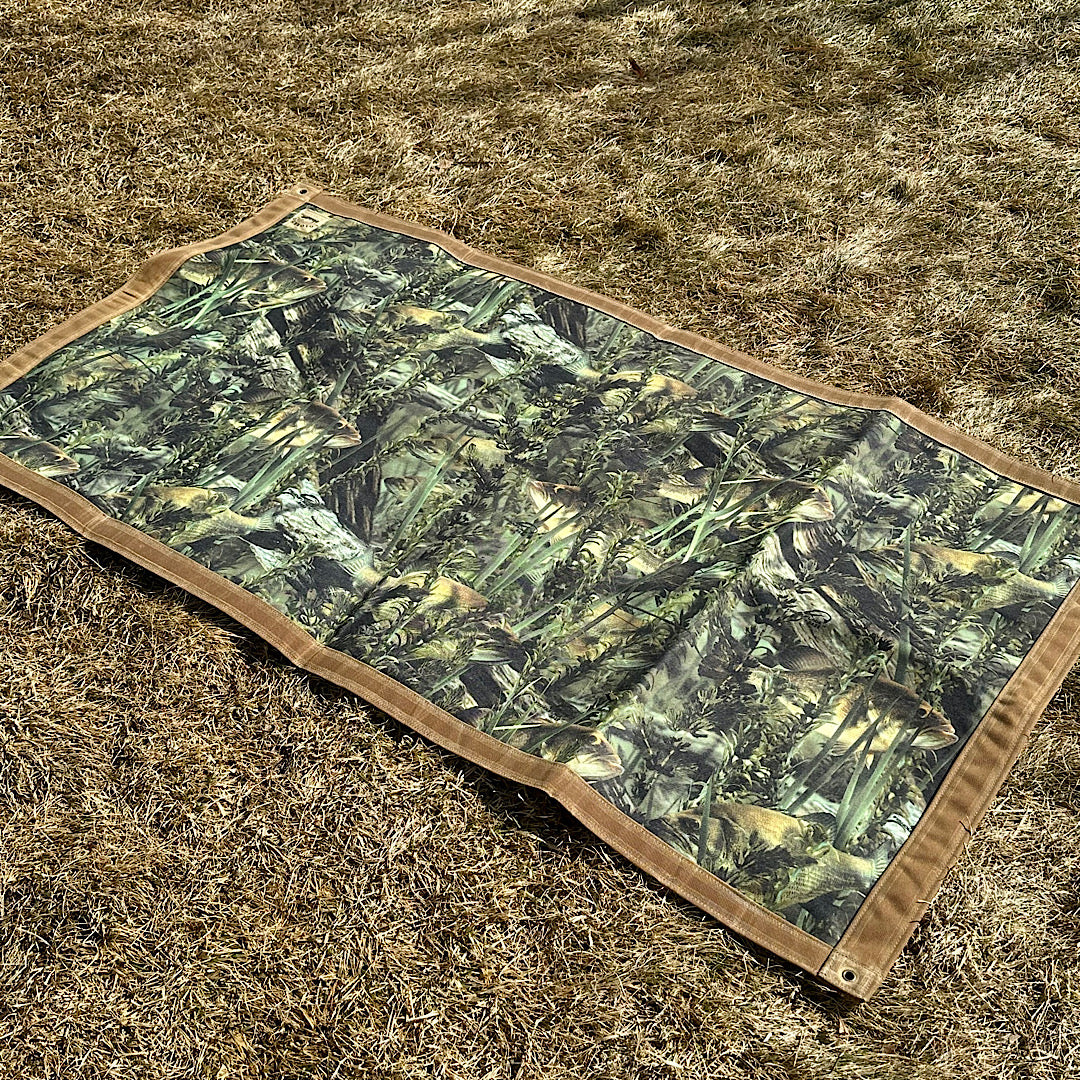 Extra Large Waxed Canvas and 600D Cordura Fishoflauge Lined Bushcraft Ground Cloth