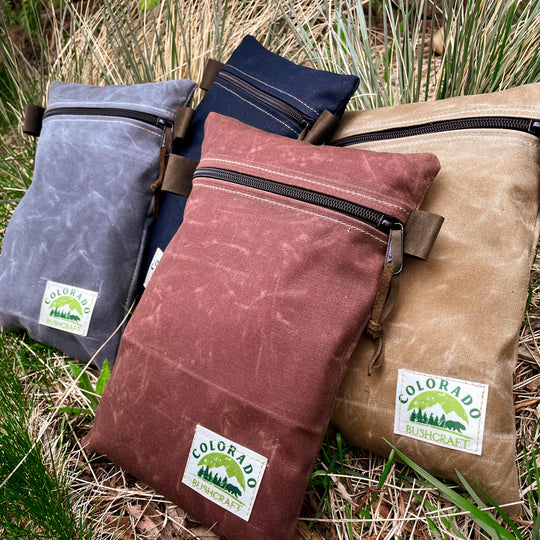Handmade Medium Waxed Canvas Traditional EDC Pouch Bushcraft Survival Camping Possibles Dopp Grooming (Various Colors)
