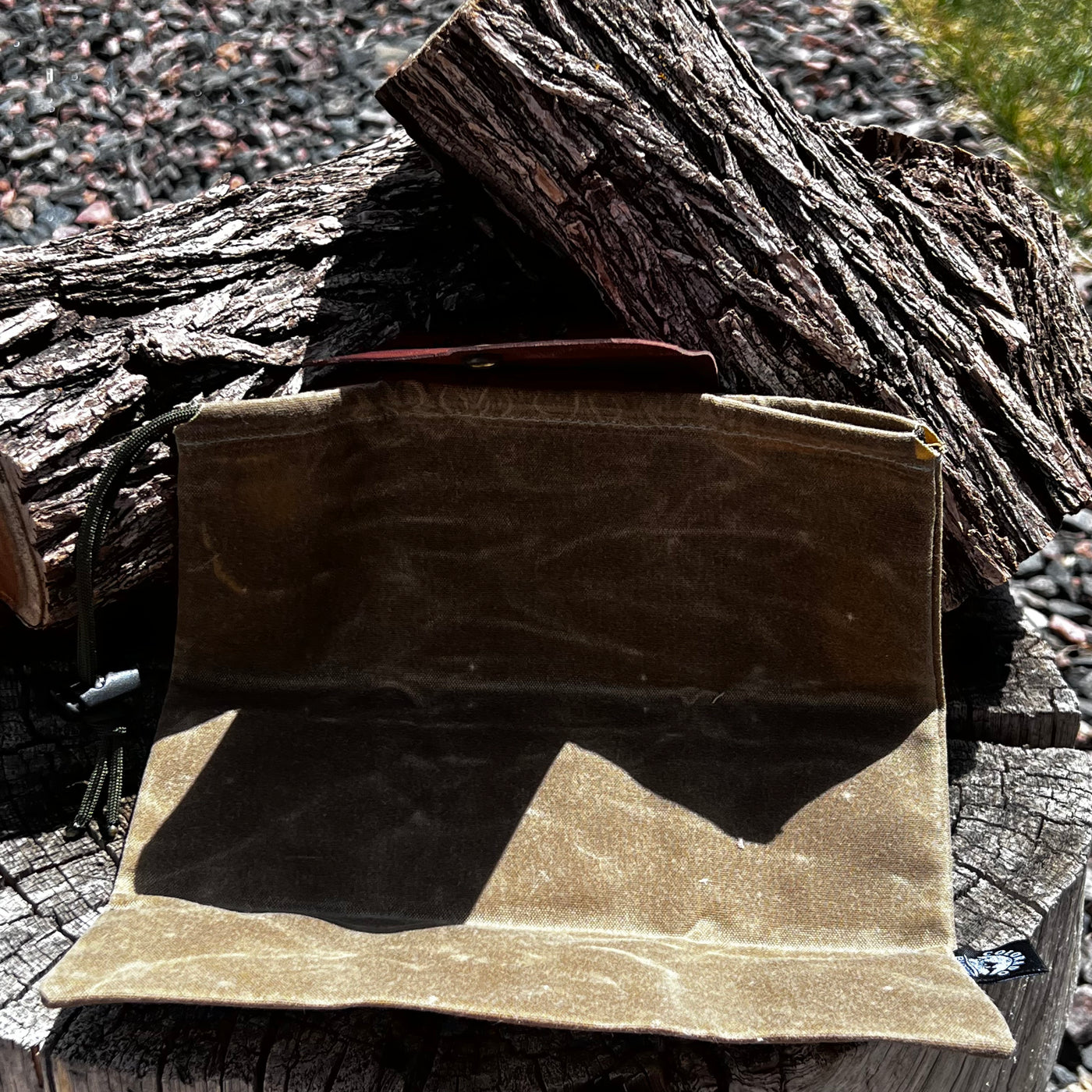 Bushcraft Foraging Pouch Gathering Bag Dump Sack Folding Pocket Kangaroo Leather (olive)