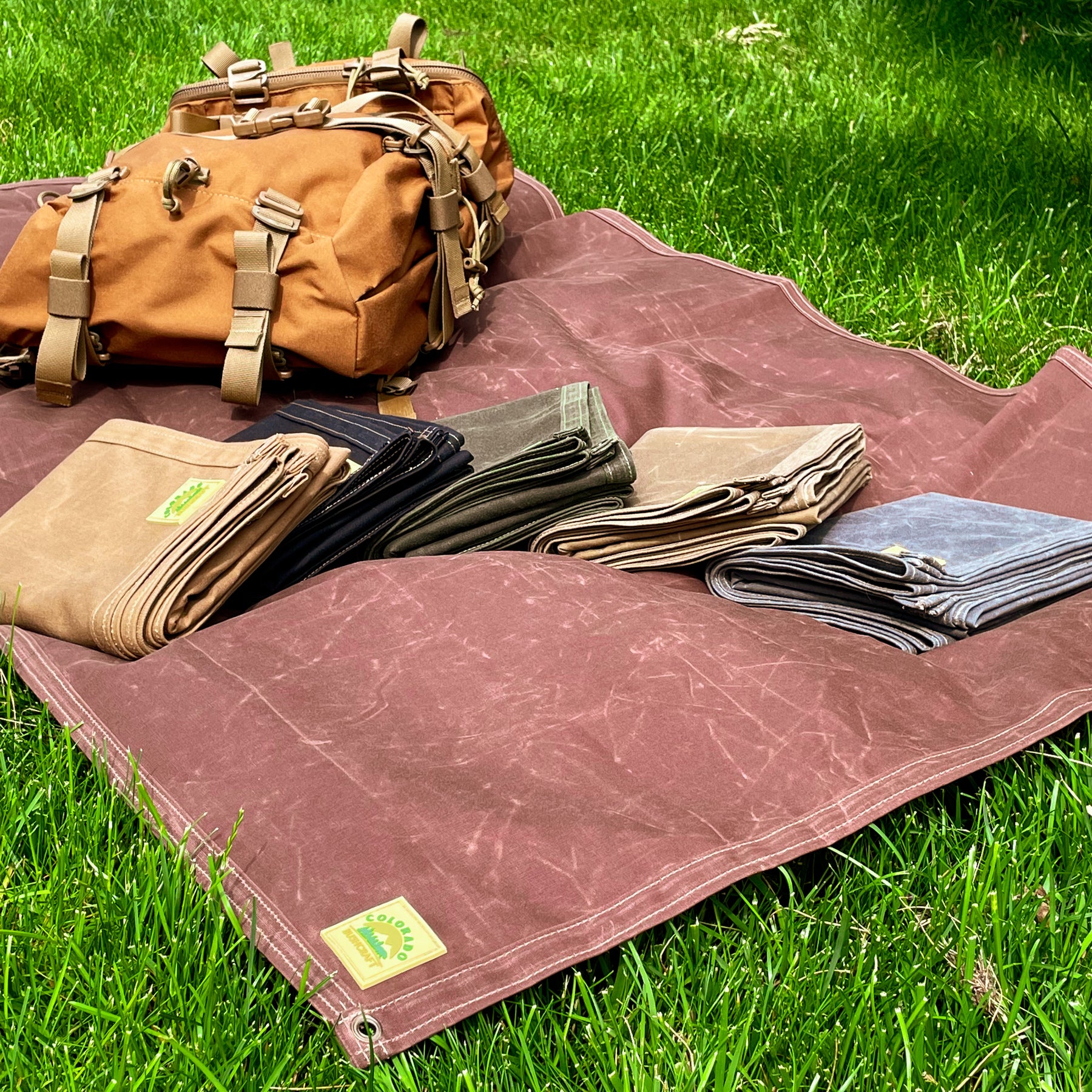 Extra Large Waxed Canvas Bushcraft Ground Cloth (Various