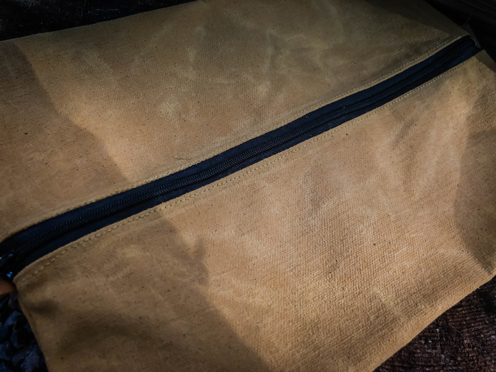 Handmade Waxed Canvas Zippered Flat Pouch Bushcraft Survival Camping Grooming (Various Colors) - Colorado Bushcraft