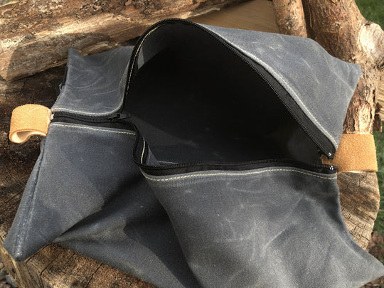 Handmade Waxed Canvas Zippered Flat Pouch Bushcraft Survival Camping Grooming (Various Colors) - Colorado Bushcraft